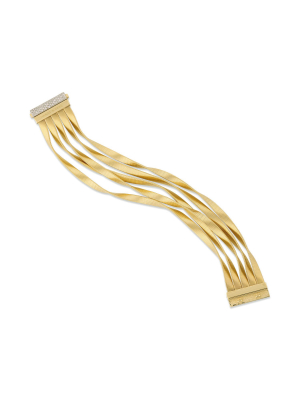 Marco Bicego® Marrakech Collection 18k Yellow Gold And Diamond Five Strand Cuff