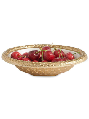 Julia Knight Florentine 8" Oval Bowl In Gold Snow