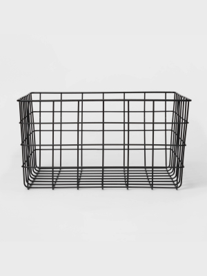 13" Decorative Baskets Steel Black Rectangular - Room Essentials™