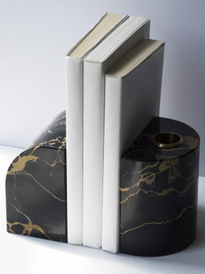 Marble Bookends In Black