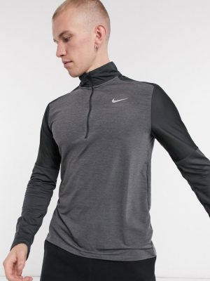 Nike Running Tall Element Half-zip Top In Gray