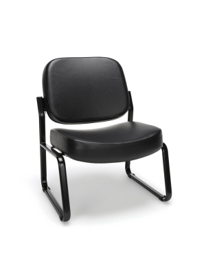 Big And Tall Anti Bacterial Vinyl Armless Guest And Reception Chair - Ofm