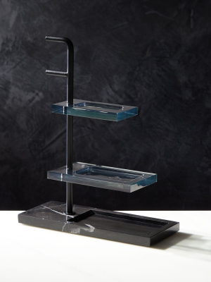 Black Marble Get Organized Small Tabletop Storage