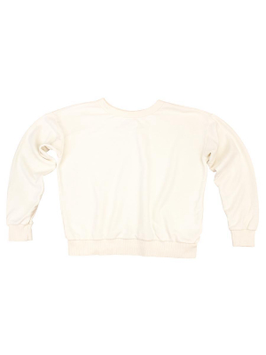 Washed White Crux Cropped Sweatshirt