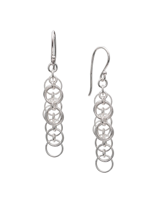 Polished Multiple Drop Earrings In Sterling Silver - Gray (1.6")