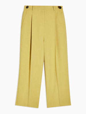 Petite Lime Green Tab Waist Straight Pants