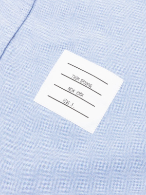 Thom Browne Elbow Patch Straight Fit Button Down L/s Shirt - Light Blue