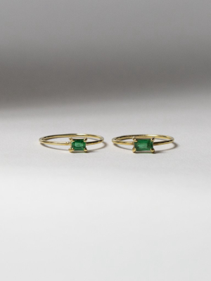 Green Emerald Stacker Ring