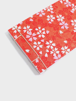 Memo Pad, Red, Pink, White & Gold Sakura