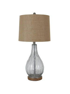 Emma Embossed Glass Table Lamp - Decor Therapy