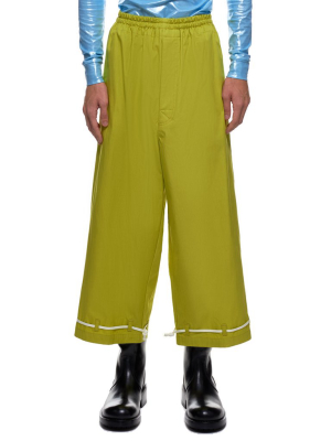 Cropped Flat Front Trousers (ucz4509-1-dark-yellow)