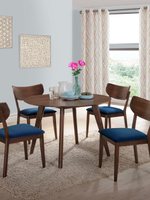 5pc Rosie Dining Set With Chairs Walnut Brown/blue - Picket House Furnishings