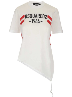 Dsquared2 Logo Printed Asymmetric T-shirt