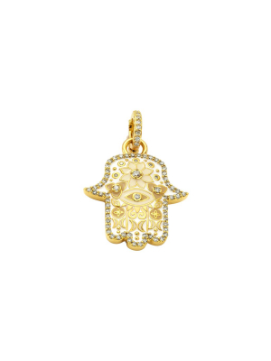 Small Hamsa Pendant - White