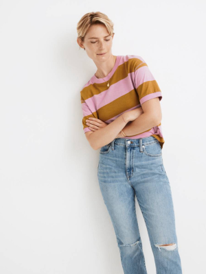 Everyday Crop Tee In Rugby Stripe