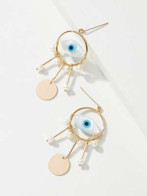 Kozakh Ito Spirit Eye Drop Hoop Earrings