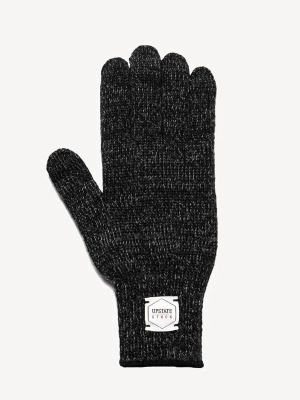 Black Melange Ragg Wool Full Glove