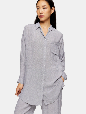 Navy Stripe Pajama Shirt