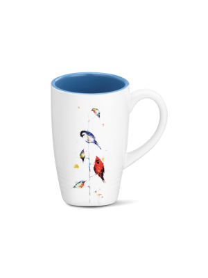 Demdaco Birds On A Branch Latte Mug 20 Ounce - Blue