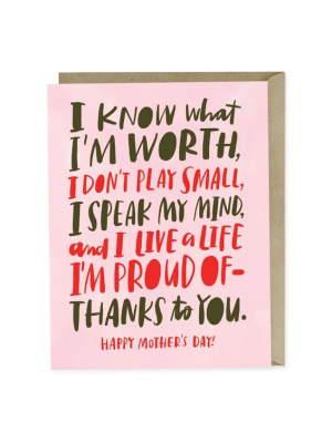 Know My Worth Mother's Day Card - Em7