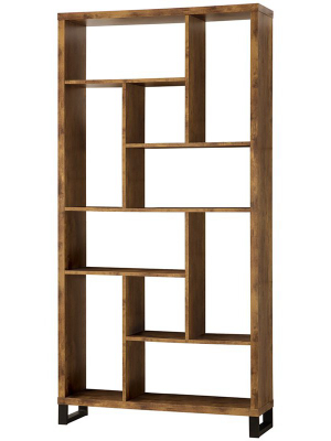 Modern Bookcase In Antique Nutmeg And Black - Pemberly Row