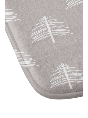 Lisa Argyropoulos Linear Trees Memory Foam Bath Mat Gray - Deny Designs