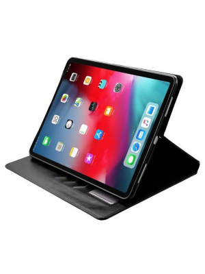 Mybat For Apple Ipad Pro 11" (2018) Black Myjacket Leather Fabric Case W/stand