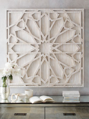 Graphic Wood Wall Art - Whitewashed (square)