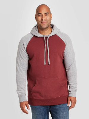 Men's Big & Tall Regular Fit Fleece Pullover Hoodie Sweatshirt - Goodfellow & Co™ Red