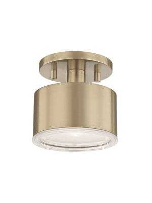 Nora 1 Light Flush Mount - Aged Brass