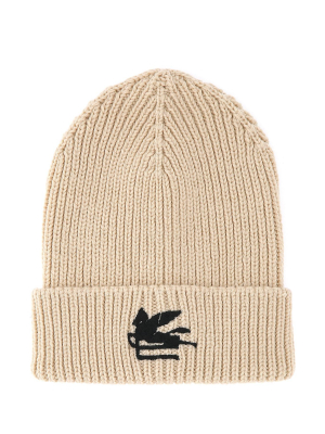 Etro Logo Intarsia Ribbed Beanie