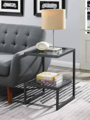 Royal Crest Stripes End Table Charcoal Gray - Breighton Home