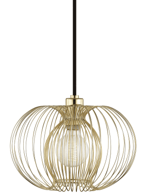 Jasmine 1 Light Small Pendant - Polished Brass