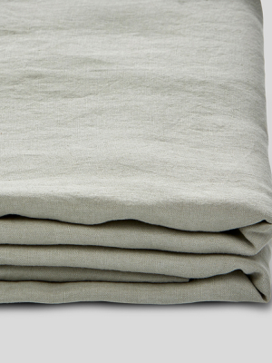 100% Linen Fitted Sheet In Stone
