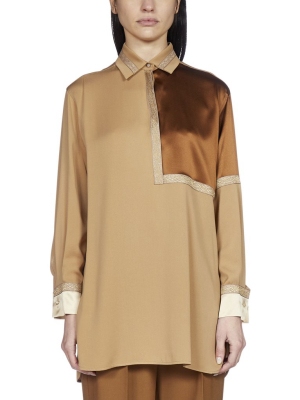 Max Mara Embroidered Trim Blouse