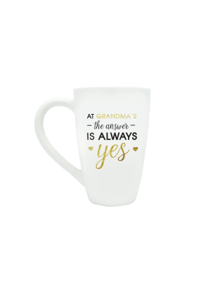 Pearhead 22oz Ceramic Mug - "at Grandma's The Answer Is Always Yes"