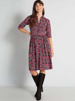 Flowerbeds Forever Midi Dress