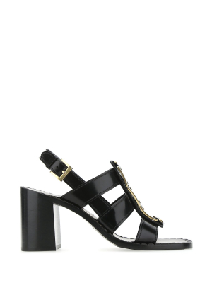 Prada Block Heel Ankle Strap Sandals