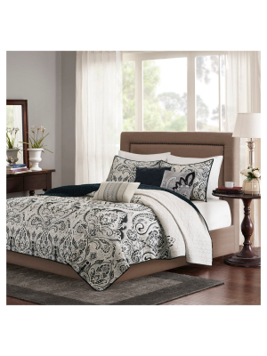 Leona Paisley Quilted Coverlet Set - 6pc