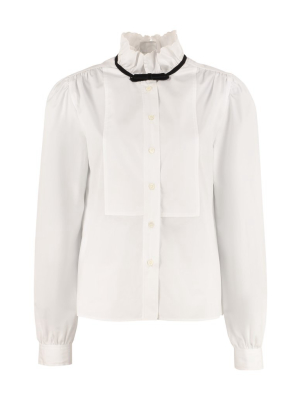 Miu Miu Ruffled Bow Detail Shirt