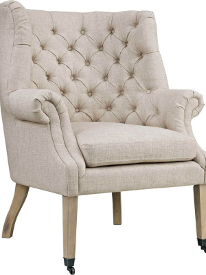 Camron Upholstered Fabric Lounge Chair Sand