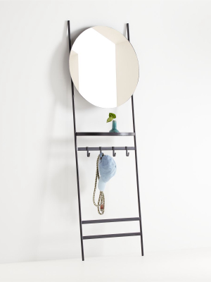 Clay Leaning Mirror With Hooks