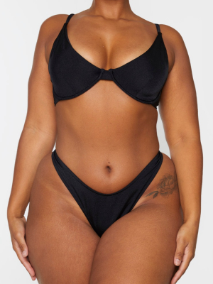 Plus Black Mix & Match Bikini Thong