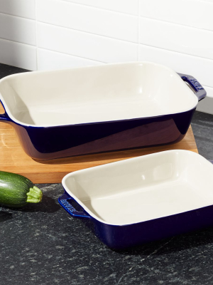 Staub ® Dark Blue 2-piece Rectangular Baker Set