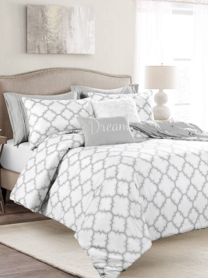 Ravello Pintuck Caroline Geo Comforter - Lush Décor