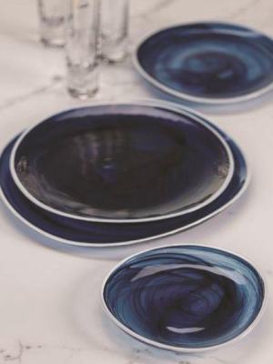 Monte Carlo Alabaster Glass Plate - Indigo