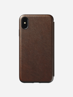 Modern Leather Tri-folio | Iphone Xs Max | Rustic Brown