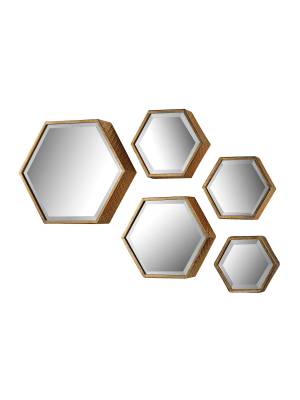 Hexagonal Mirrors (set Of 5)