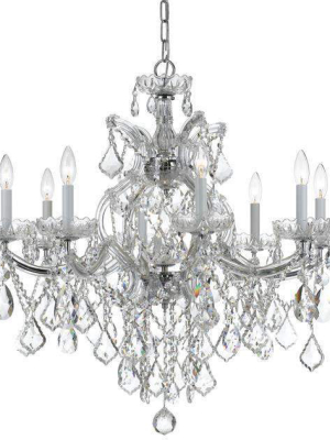 Maria Theresa 9 Light Clear Crystal Chrome Chandelier