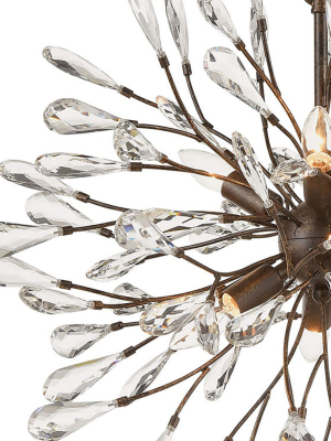 Crislett 6-light 25 X 25 X 25 Chandelier In Sunglow Bronze With Clear Crystal